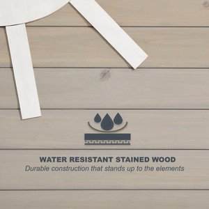 MidWest Eillo Folding Outdoor Wood Dog House, Beige, Small