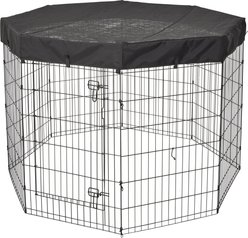 MidWest Exercise Pen Top Fabric Mesh Sunscreen Accessory, Octagonal Configuration, Black slide 2 of 7