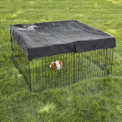 Show full view: MidWest Exercise Pen Top Fabric Mesh Sunscreen Accessory, Square Configuration, Black slide 3 of 9