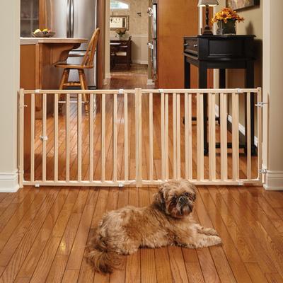 Show full view: MidWest Extra-Wide Wood Dog Gate, Light Wood slide 3 of 7