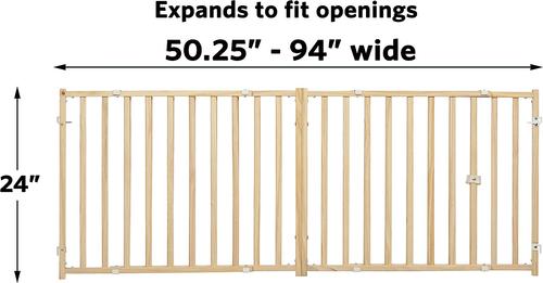 Show full view: MidWest Extra-Wide Wood Dog Gate, Light Wood slide 6 of 7