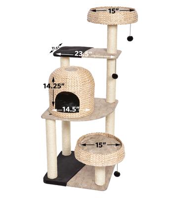 Show full view: MidWest Feline Nuvo Biscayne 59.75-in Modern Wicker Cat Tree & Condo slide 2 of 5