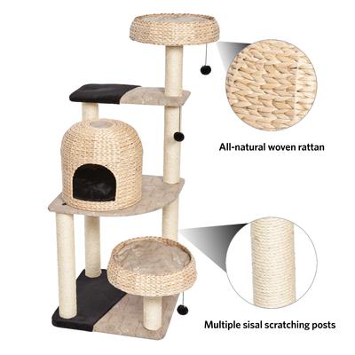 Show full view: MidWest Feline Nuvo Biscayne 59.75-in Modern Wicker Cat Tree & Condo slide 4 of 5