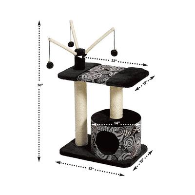 Show full view: MidWest Feline Nuvo Carnival 37.5-in Faux Fur Cat Tree & Condo slide 3 of 10