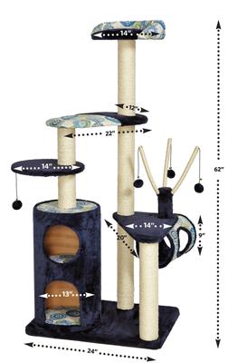 Show full view: MidWest Feline Nuvo Playhouse 61.5-in Faux Fur Cat Tree & Condo slide 9 of 11