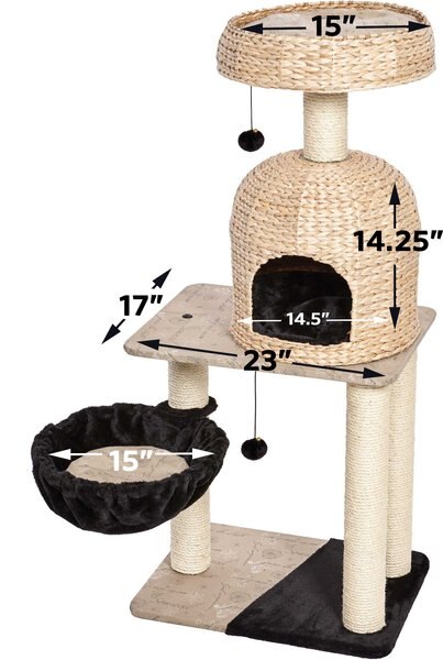 MidWest Feline Nuvo Reid 51.75-in Modern Wicker Cat Tree & Condo
