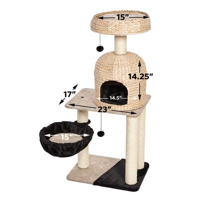 Show full view: MidWest Feline Nuvo Reid 51.75-in Modern Wicker Cat Tree & Condo slide 3 of 6