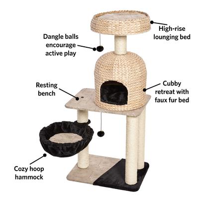 Show full view: MidWest Feline Nuvo Reid 51.75-in Modern Wicker Cat Tree & Condo slide 4 of 6