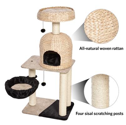 Show full view: MidWest Feline Nuvo Reid 51.75-in Modern Wicker Cat Tree & Condo slide 5 of 6