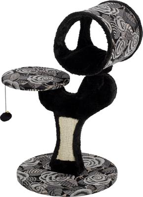 Show full view: MidWest Feline Nuvo Salvador 30.75-in Faux Fur Cat Tree, Black Floral slide 1 of 7