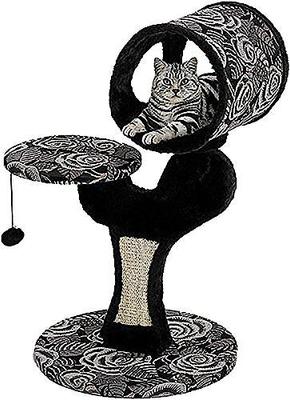 Show full view: MidWest Feline Nuvo Salvador 30.75-in Faux Fur Cat Tree, Black Floral slide 2 of 7