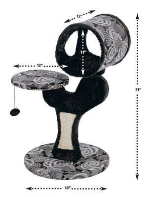 Show full view: MidWest Feline Nuvo Salvador 30.75-in Faux Fur Cat Tree, Black Floral slide 3 of 7
