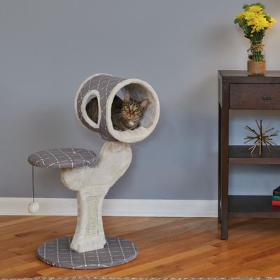 Show full view: MidWest Feline Nuvo Salvador 30.75-in Faux Fur Cat Tree, Tan Diamond slide 2 of 8