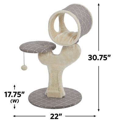 Show full view: MidWest Feline Nuvo Salvador 30.75-in Faux Fur Cat Tree, Tan Diamond slide 6 of 8