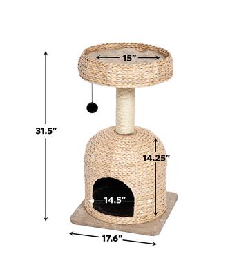 Show full view: MidWest Feline Nuvo Scout 31.5-in Modern Wicker Cat Tree & Condo slide 3 of 6