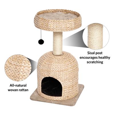 Show full view: MidWest Feline Nuvo Scout 31.5-in Modern Wicker Cat Tree & Condo slide 5 of 6