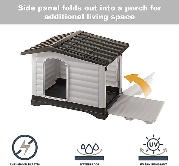 Show full view: MidWest Ferplast Villa Dog Kennel with Folding Porch, Medium slide 2 of 6