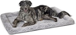 MidWest Homes for Pets Quiet Time Deluxe Wave Bolster Dog & Cat Bed, Gray, Giant