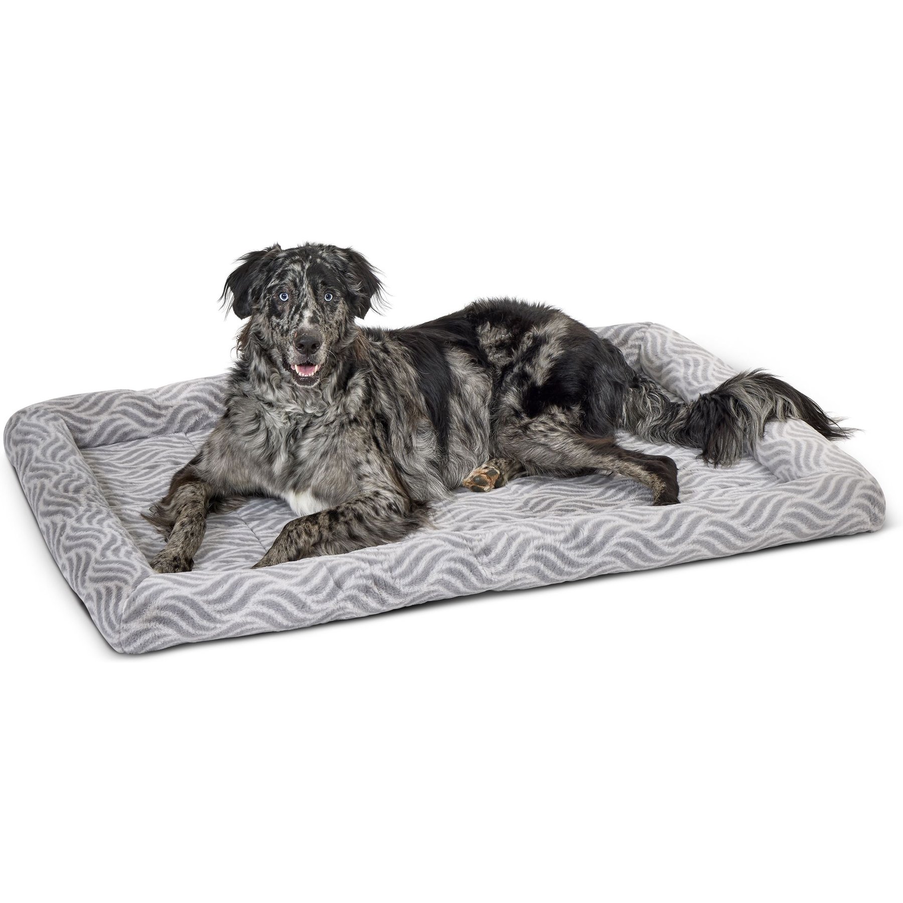MidWest Homes for Pets Quiet Time Deluxe Wave Bolster Dog & Cat Bed, Gray, Giant