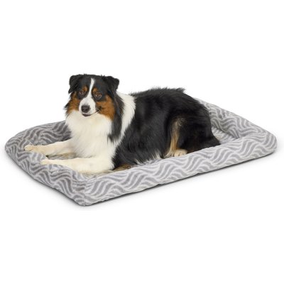 MidWest Homes for Pets MidWest Homes for Pets Quiet Time Deluxe Wave Bolster Dog & Cat Bed, Gray, Large