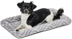 MidWest Homes for Pets Quiet Time Deluxe Wave Bolster Dog & Cat Bed, Gray, Small: 22-inch