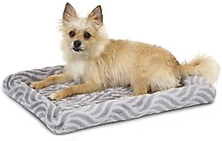 MidWest Homes for Pets Quiet Time Deluxe Wave Bolster Dog & Cat Bed, Gray, Small: 24-inch