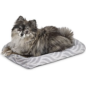 MidWest Homes for Pets Quiet Time Deluxe Wave Bolster Dog & Cat Bed, Gray, X-Small