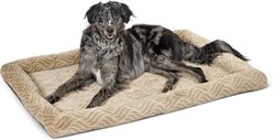 MidWest Homes for Pets Quiet Time Deluxe Wave Bolster Dog & Cat Bed, Tan, Giant
