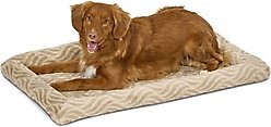 MidWest Homes for Pets Quiet Time Deluxe Wave Bolster Dog & Cat Bed, Tan, Intermediate