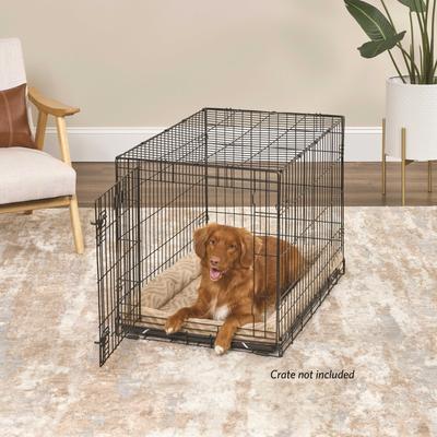 Show full view: MidWest Homes for Pets Quiet Time Deluxe Wave Bolster Dog & Cat Bed, Tan, Intermediate slide 4 of 7