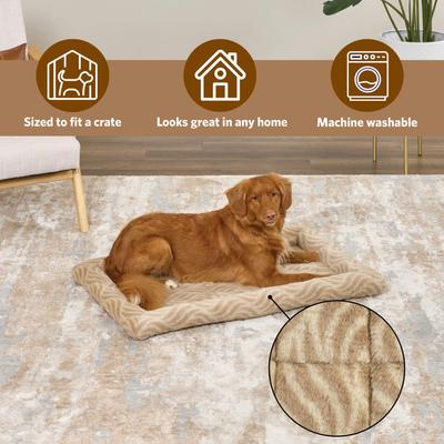 Show full view: MidWest Homes for Pets Quiet Time Deluxe Wave Bolster Dog & Cat Bed, Tan, Intermediate slide 2 of 7