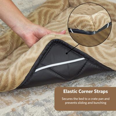 Show full view: MidWest Homes for Pets Quiet Time Deluxe Wave Bolster Dog & Cat Bed, Tan, Intermediate slide 6 of 7