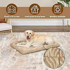 MidWest Homes for Pets Quiet Time Deluxe Wave Bolster Dog & Cat Bed, Tan, Large slide 2 of 6