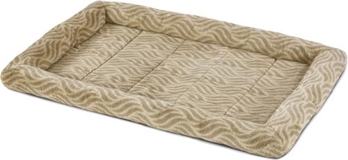 Show full view: MidWest Homes for Pets Quiet Time Deluxe Wave Bolster Dog & Cat Bed, Tan, Large slide 4 of 8