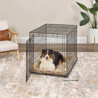 Show full view: MidWest Homes for Pets Quiet Time Deluxe Wave Bolster Dog & Cat Bed, Tan, Large slide 5 of 8