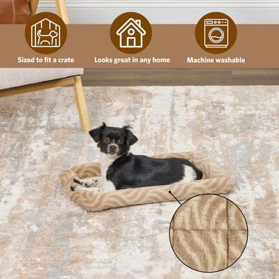 Show full view: MidWest Homes for Pets Quiet Time Deluxe Wave Bolster Dog & Cat Bed, Tan, Small: 22-inch slide 2 of 8