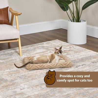 Show full view: MidWest Homes for Pets Quiet Time Deluxe Wave Bolster Dog & Cat Bed, Tan, Small: 22-inch slide 4 of 8