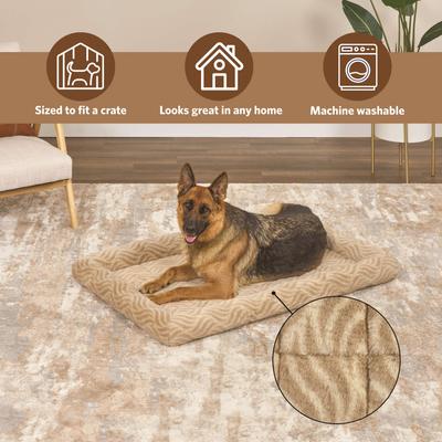 Show full view: MidWest Homes for Pets Quiet Time Deluxe Wave Bolster Dog & Cat Bed, Tan, X-Large slide 2 of 7