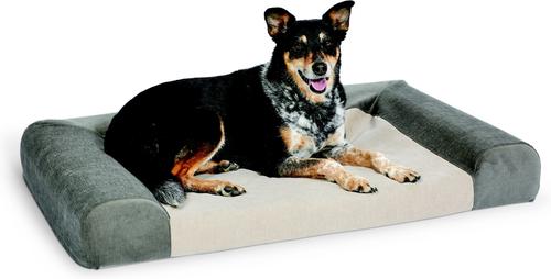 Show full view: MidWest Homes for Pets Signature QuietTime Memory Foam Dog Bed Sofa, Gray, Large slide 3 of 9