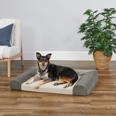 Show full view: MidWest Homes for Pets Signature QuietTime Memory Foam Dog Bed Sofa, Gray, Large slide 4 of 9