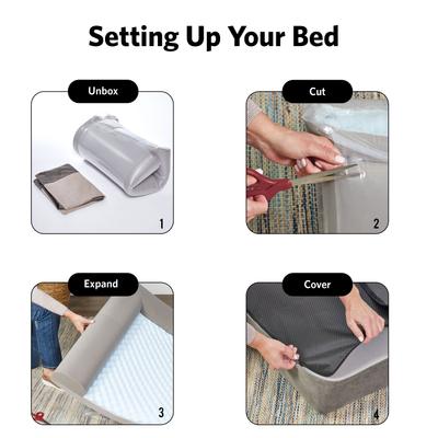 Show full view: MidWest Homes for Pets Signature QuietTime Memory Foam Dog Bed Sofa, Gray, Large slide 7 of 9