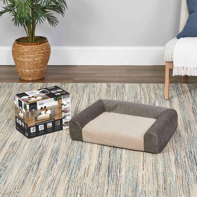 Show full view: MidWest Homes for Pets Signature QuietTime Memory Foam Dog Bed Sofa, Gray, Small slide 5 of 8