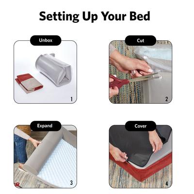 Show full view: MidWest Homes for Pets Signature QuietTime Memory Foam Dog Bed Sofa, Russet, Large slide 7 of 9