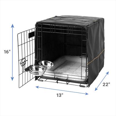 Show full view: MidWest iCrate Double Door Collapsible Wire Dog Crate Kit, Black, 22 inch slide 4 of 11