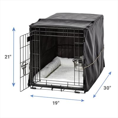 Show full view: MidWest iCrate Double Door Collapsible Wire Dog Crate Kit, Black, 30 inch slide 3 of 10