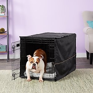 MidWest iCrate Double Door Collapsible Wire Dog Crate Kit, Black, 36 inch