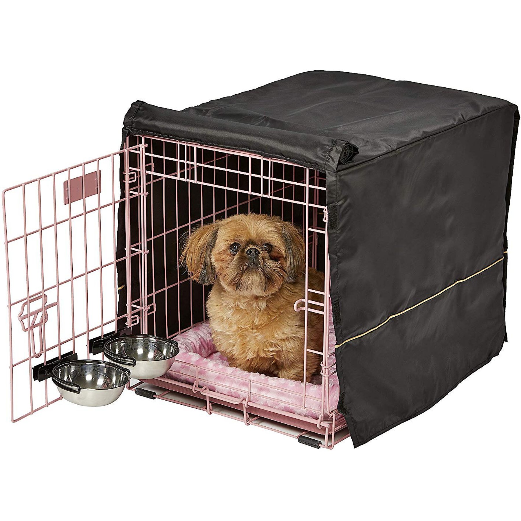 MidWest iCrate Collapsible Wire Dog Crate Kit, Pink, 24 inch