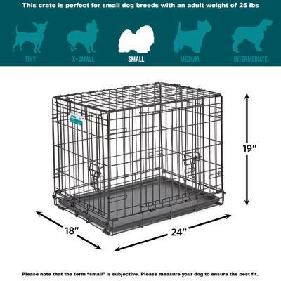Show full view: MidWest iCrate Fold & Carry Double Door Collapsible Dog Crate, 24 inch + Steel Pet Gate, Graphite, 29-in slide 4 of 9