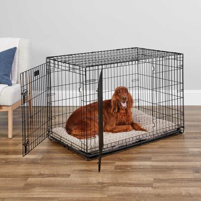 Show full view: MidWest iCrate Fold & Carry Double Door Collapsible Dog Crate, 42 inch + Steel Pet Gate, Graphite, 39-in slide 3 of 9
