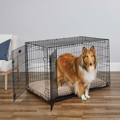 Show full view: MidWest iCrate Fold & Carry Double Door Collapsible Dog Crate, 48 inch + Steel Pet Gate, Graphite, 39-in slide 3 of 9